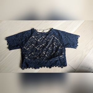 For Love & Lemons Cropped Lace Shirt. Size small.